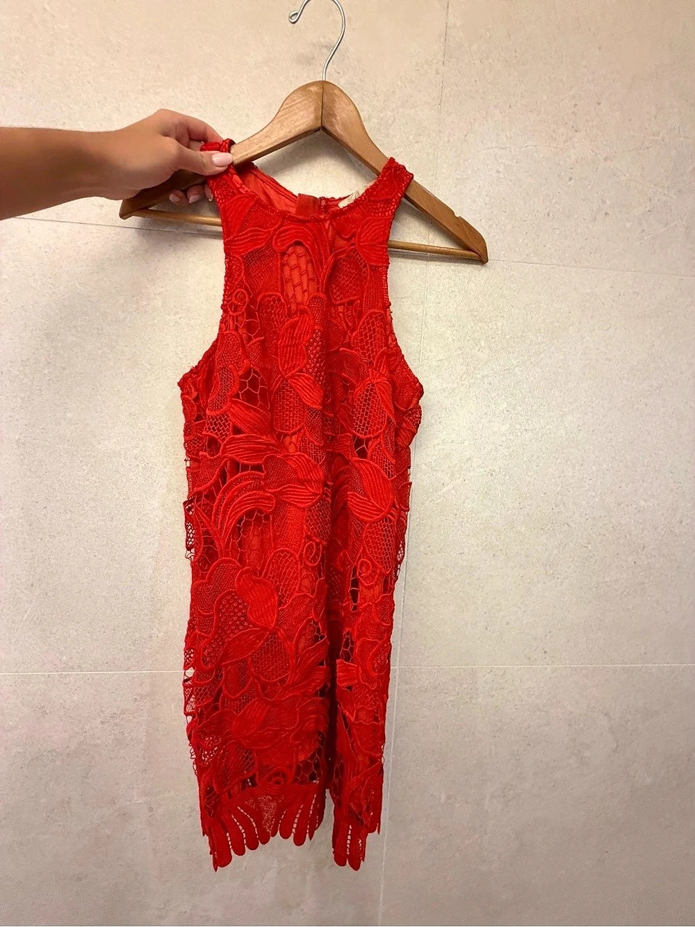 Lovers & Friends Red Floral Lace Mini Dress Size Medium Like New